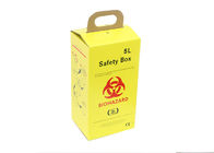 Medical biohazard waste box corrugated paper material Yellow / White Color