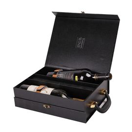 2 Bottle Custom Wine Boxes Cardboard Three - Dimensional Cut Beautiful Corner Design